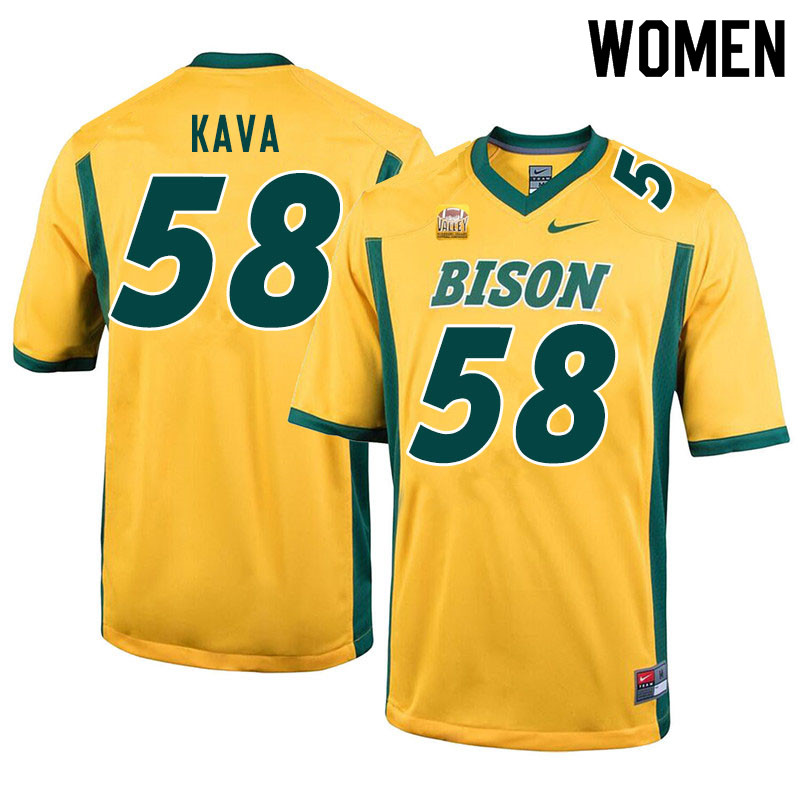 Women #58 Joe Kava North Dakota State Bison College Football Jerseys Sale-Yellow